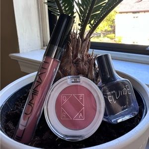 Make up bundle! Illuminati Lipstick, Ofra Blush and Fluide Nail Polish